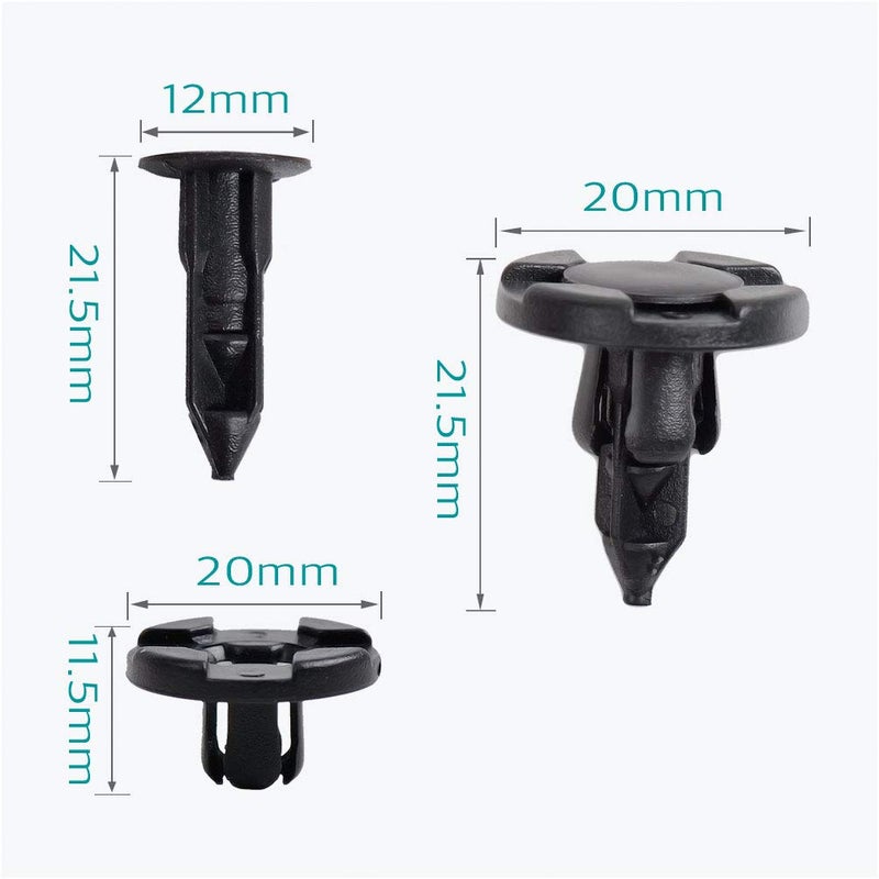 Lantee 20 Pcs Universal Fender Push Type Retainers Clips Fit for Nissan 01553-09321 - Image 3
